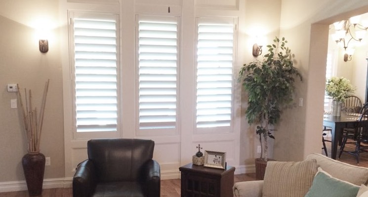 Denver family room white shutters